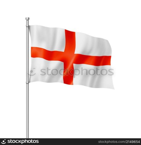 England flag, three dimensional render, isolated on white. English flag isolated on white