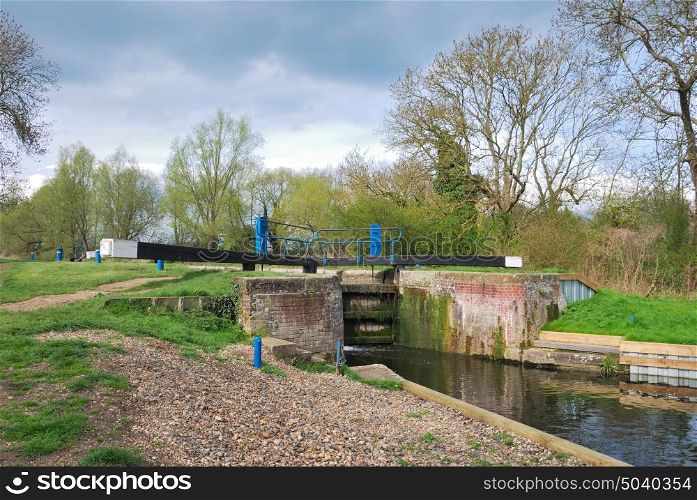 english lock gate on canal