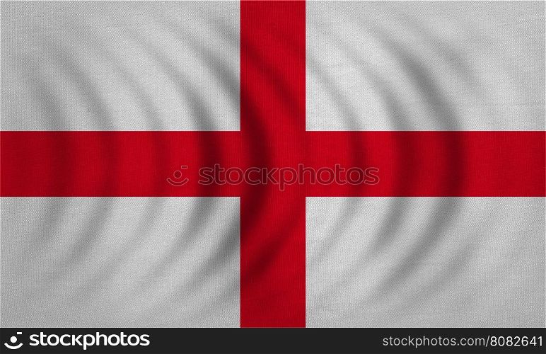 English national official flag. Patriotic symbol, banner, element, background. Correct colors. Flag of England wavy with real detailed fabric texture, accurate size, illustration
