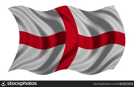 English national official flag. Patriotic symbol, banner, element, background. Correct colors. Flag of England with real detailed fabric texture wavy isolated on white, 3D illustration