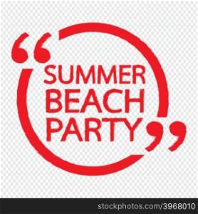ENJOY THE SUMMER BEACH PARTY Lettering Illustration design