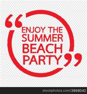 ENJOY THE SUMMER BEACH PARTY Lettering Illustration design
