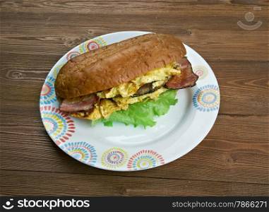 Enormous Omelet Sandwich - breakfast Americansandwich fast-food restaurant