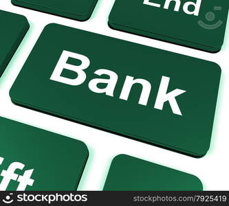 Enter Key Shows Computing And Internet. Bank Key Showing Online Or Internet Banking