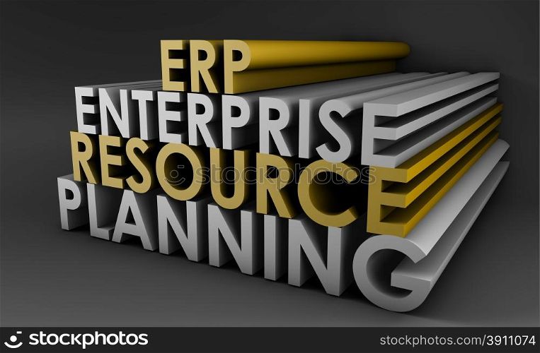 Enterprise Resource Planning ERP 3d Concept Art. Enterprise Resource Planning ERP