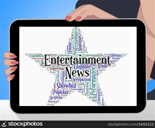 Entertainment News Showing Newsletter Media And Word