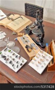 Entomologist office with Tools for Insect Collecting