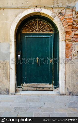 Entrace door on bright summer day