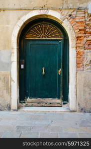 Entrace door on bright summer day