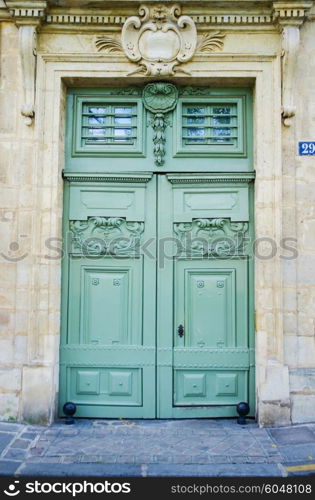 Entrace door on bright summer day