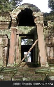 Entrace of small temple near Angkor wat, Cambodia