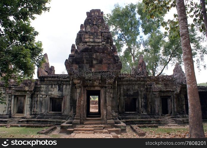 Entrance and tree, Angkor, Cambodia