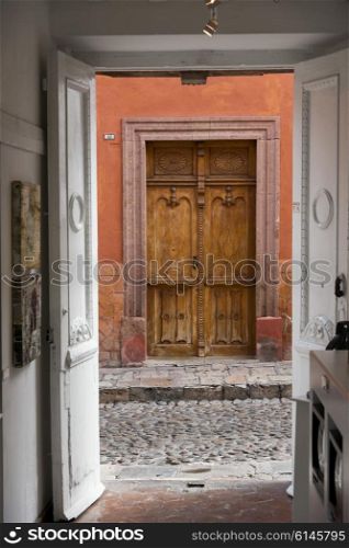 Entrance door of house, Zona Centro, San Miguel de Allende, Guanajuato, Mexico
