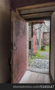 Entrance doorway at Fortress of Louisbourg, Louisbourg, Cape Breton Island, Nova Scotia, Canada