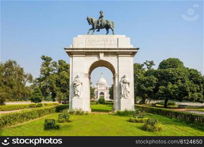 Entrance gate at Victoria Memorial, it is a british building in Kolkata, West Bengal, India.