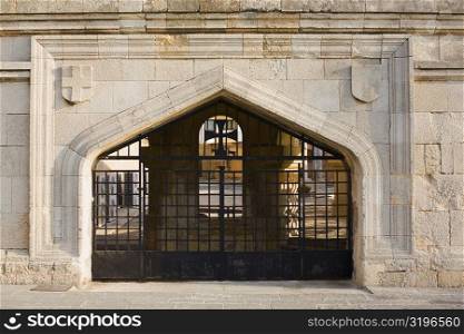 Entrance gate of a building, Rhodes, Dodecanese Islands, Greece