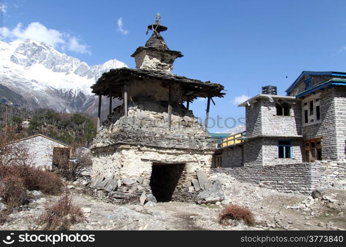 Entrance gate of village Samagoon in Nepal