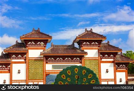 Entrance gate to Nanshan Temple, Sanya, China.