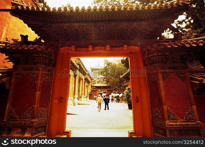 Entrance of a building, Forbidden City, Beijing, China