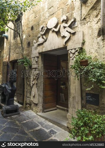 Entrance of a building, Orvieto, Terni Province, Umbria, Italy