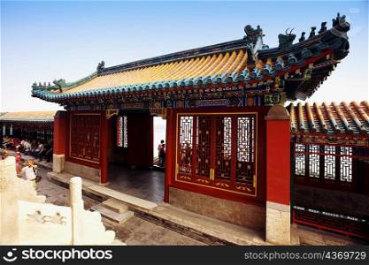 Entrance of a building, Tower of Buddha Fragrance, Summer Palace, Beijing, China