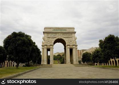 Entrance of a park, Piazza Della Vittoria, Genoa, Liguria, Italy