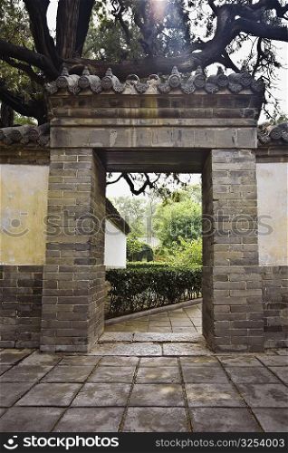 Entrance of a temple, Songyang Academy, Shaolin Monastery, Mt Song, Henan Province, China