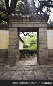 Entrance of a temple, Songyang Academy, Shaolin Monastery, Mt Song, Henan Province, China