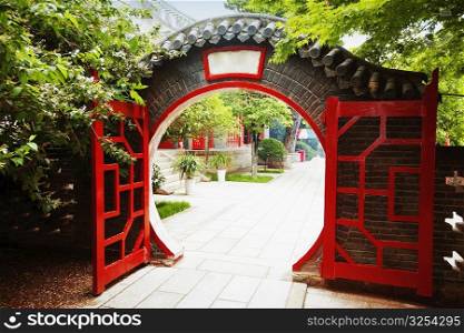 Entrance of a temple, Zhanshan Temple, Qingdao, Shandong Province, China