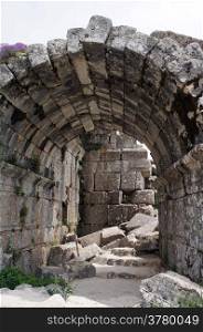 Entrance of ancient theater in Sagalassos in Turkey