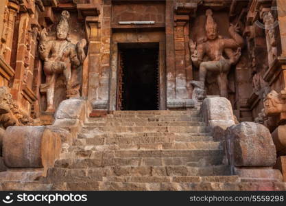 Entrance of Brihadishwara Temple. Tanjore (Thanjavur), Tamil Nadu, India. The Greatest of Great Living Chola Temples - UNESCO World Heritage Site