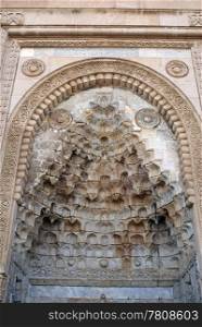 Entrance of Eshferoglu mosque in Beyshehir, Turkey
