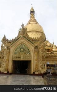 Entrance of golden stupa Ne Vin pagoda, Yangon, Myanmar