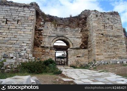 Entrance of great basilica St, John in Ephesus, Turkey
