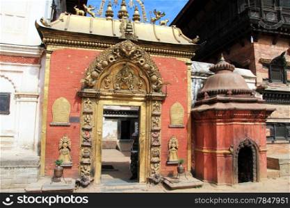 Entrance of king&rsquo;s palace in Bhaktapur in Nepal