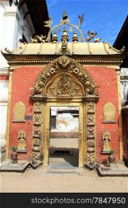 Entrance of king&rsquo;s palace in Bhaktapur, Nepal