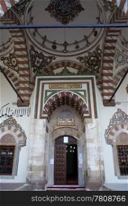 Entrance of mosque in Manisa, Turkey