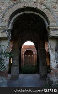 Entrance of ruined sinagogue in Vidin, Bulgaria