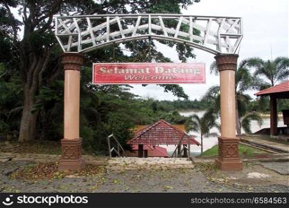 Entrance of Taman Negara jetty in Malaysia