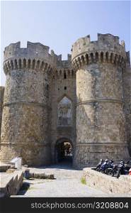 Entrance of the palace, Grand Master&acute;s Palace, Rhodes, Dodecanese Islands, Greece