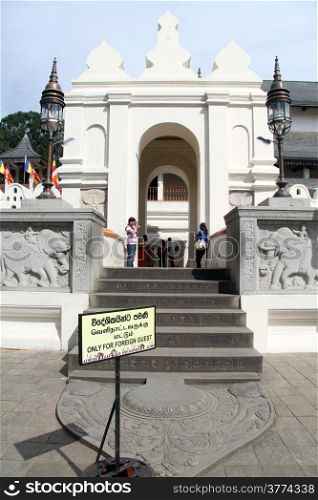 Entrance of Tooth temple in Kandy, Sri Lanka
