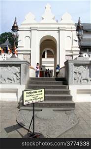 Entrance of Tooth temple in Kandy, Sri Lanka