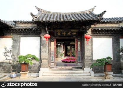 Entrance of traditional chinese house in Jixiang, China