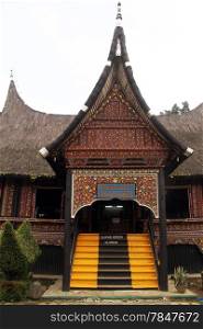 Entrance of wooden palace in Bukittingi, Indonesia