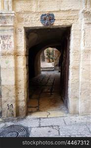 Entrance on the street of Old city Jerusalem, Isael
