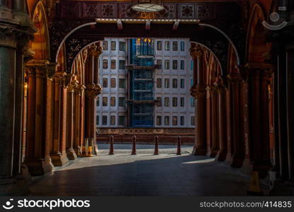 Entrance to the beautiful St. Pancras International station in London