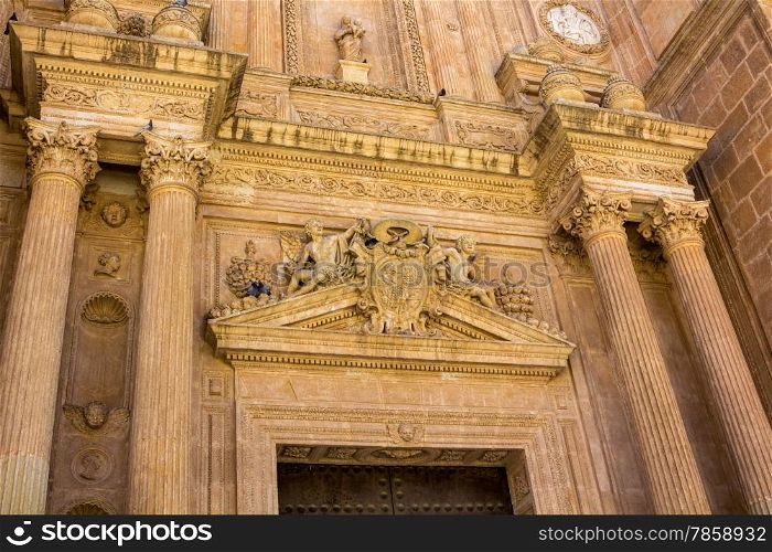 entrance to the Cathedral of the Incarnation in Almeria Spain