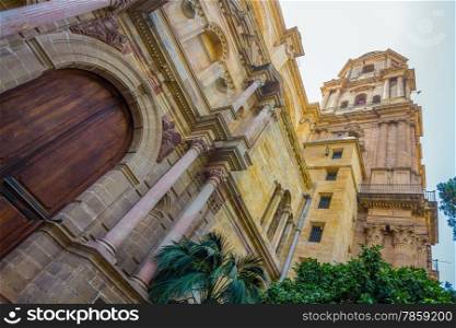 entrance to the Cathedral of the Incarnation in Malaga, Spain