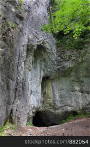Entrance to the cave Dziura in Polish Tatra Mountains