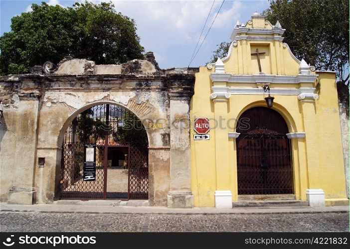 Entrance to the church in Antigua Guatemala
